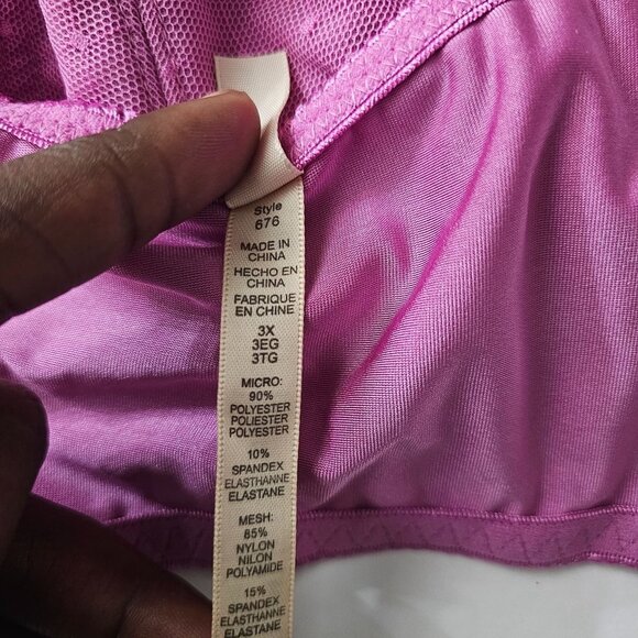Rhonda Shear Pink Style 676 Shapewear  Leisure Bra in Size 3X - Picture 9 of 10
